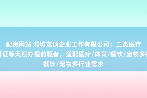 配资网站 潍坊龙顶企业工作有限公司：二类医疗器械许可证等天赋办理前驱者，适配医疗/体育/餐饮/宠物多行业需求