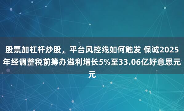 股票加杠杆炒股，平台风控线如何触发 保诚2025年经调整税前筹办溢利增长5%至33.06亿好意思元
